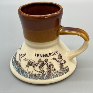 Vintage Mississippi Duck Ceramic Travel Wide Bottom Coffee Tea Mug Spill Proof